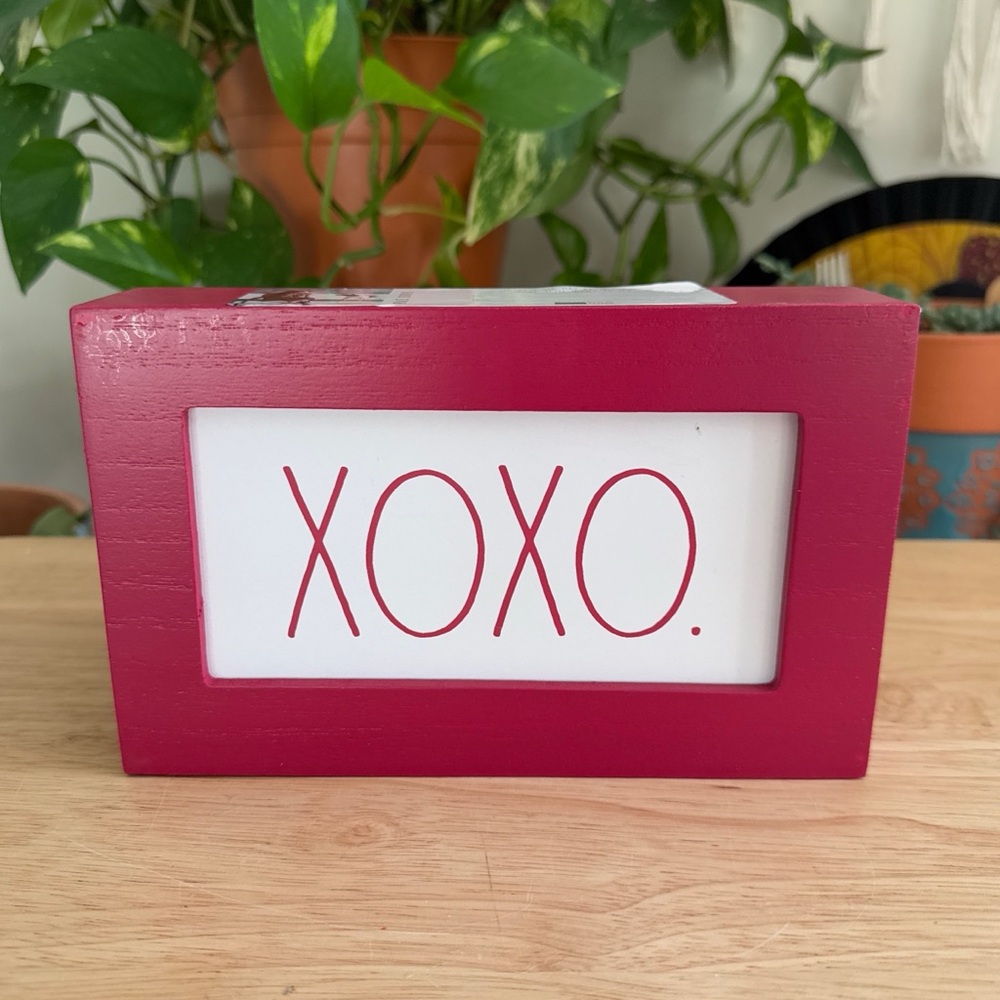 Rae Dunn Valentines Day XOXO Sign Rustic Wood Farmhouse Valentine Decor 8” x 5” - Picture 7 of 8